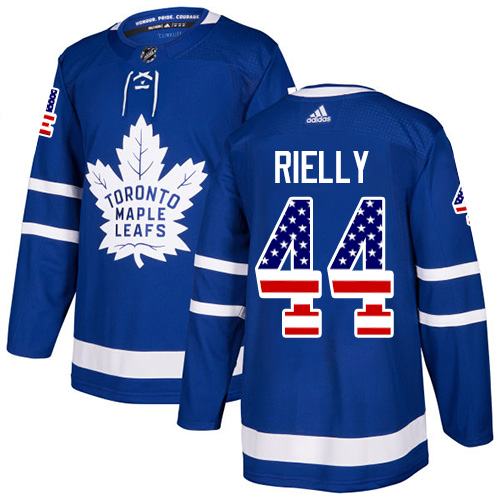 Adidas Maple Leafs #44 Morgan Rielly Blue Home Authentic USA Flag Stitched NHL Jersey